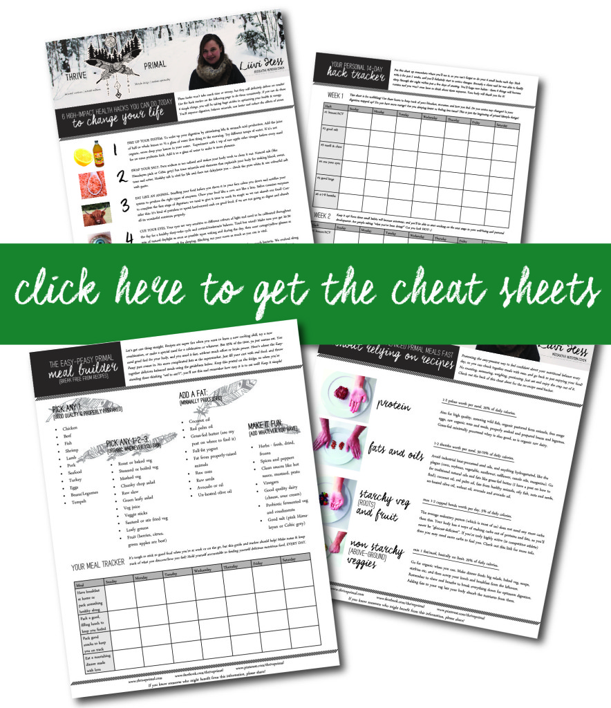 Thrive Primal health hacks cheat sheets