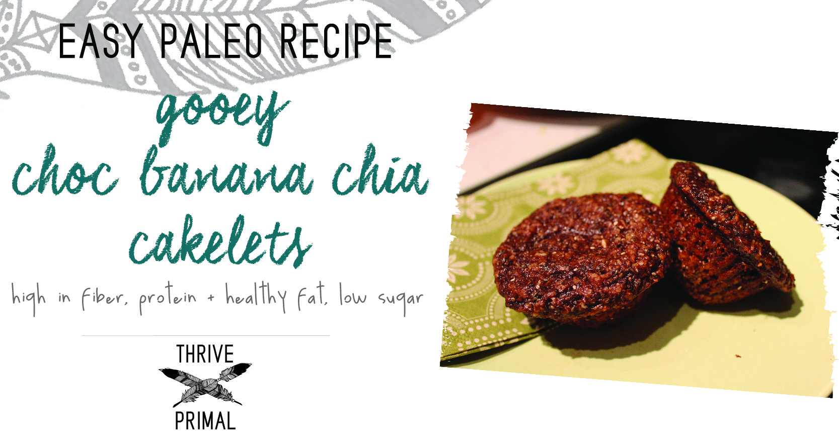 Thrive Primal - paleo chocolate banana chia cake recipe