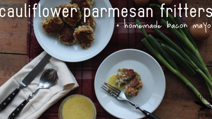 Thrive-Primal---cauliflower-parmesan-fritters-with-homemade-bacon-mayo