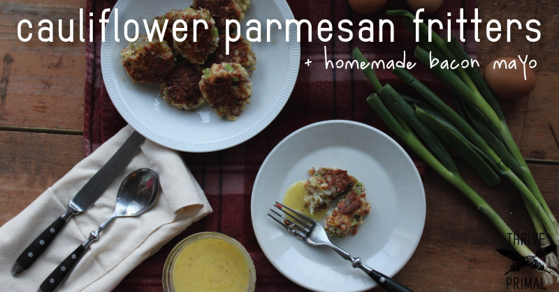 Thrive-Primal---cauliflower-parmesan-fritters-with-homemade-bacon-mayo