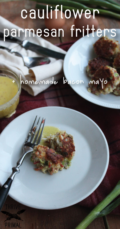 Thrive-Primal---cauliflower-parmesan-fritters-with-homemade-bacon-mayo